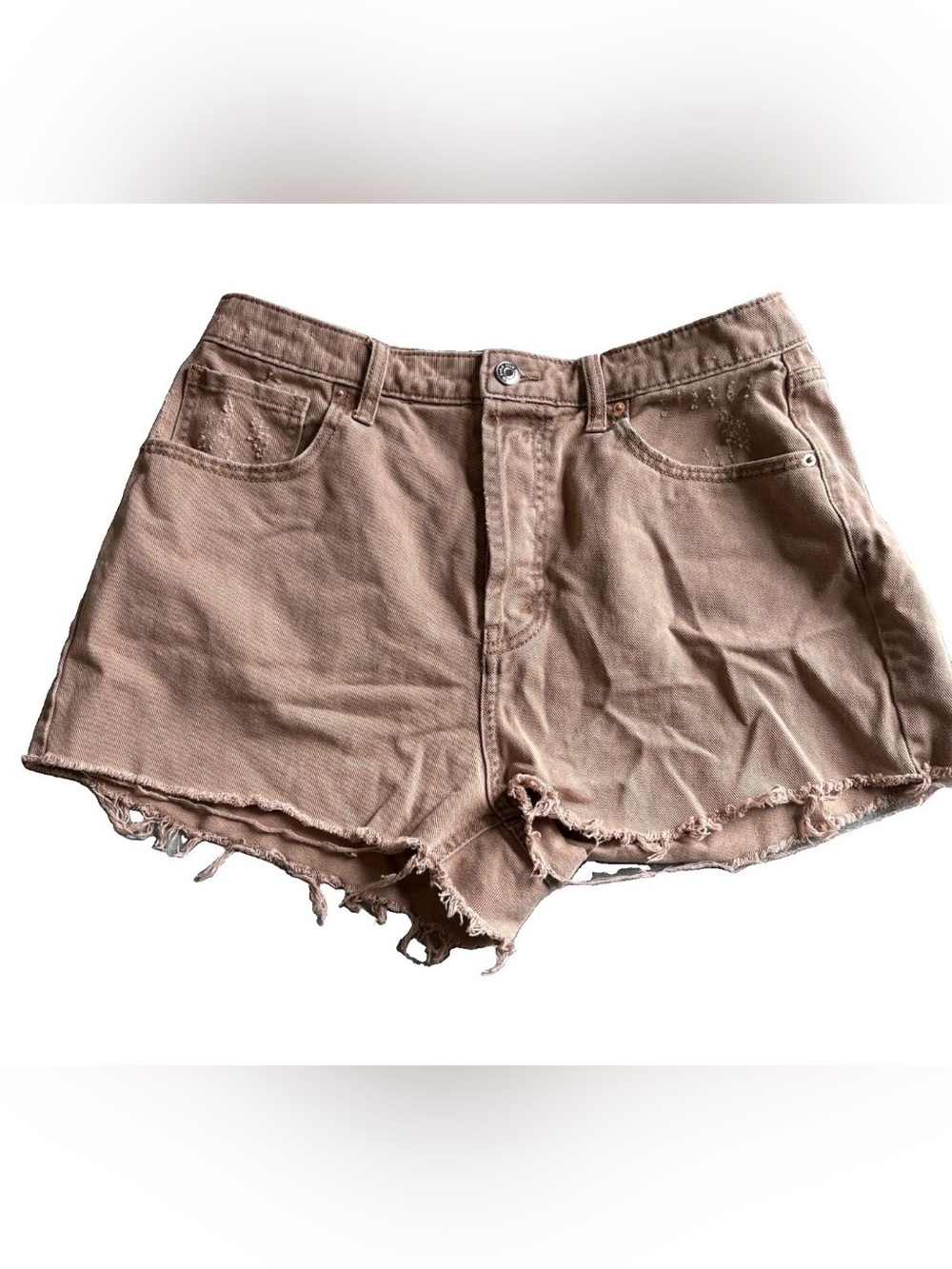 Wild Fable Super High Rise Cutoff Shorts Women’s 10 Brown Raw Hem Distressed